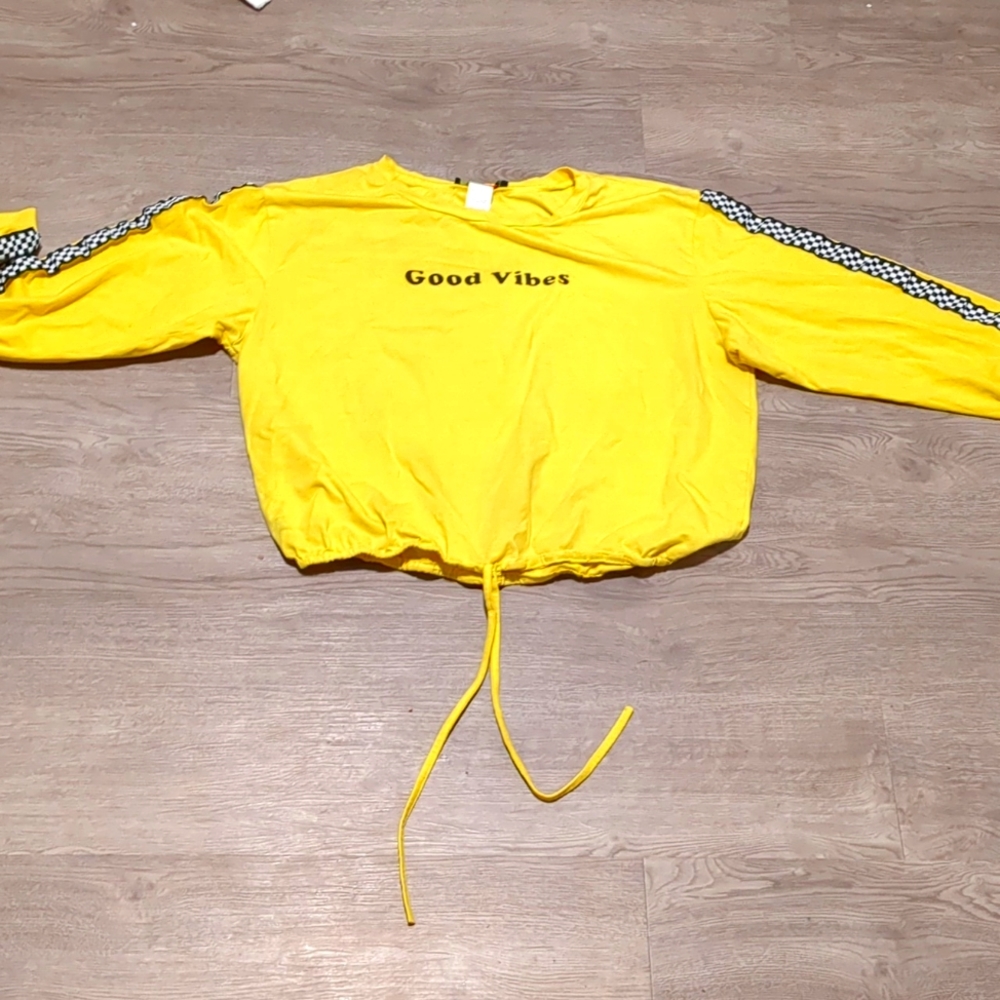 Girls yellow "good vibes" sweatshirt